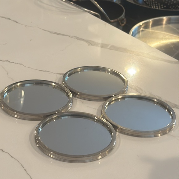 Restoration Hardware Mirror Coasters, Set of 4. Excellent condition. Never used. - Picture 3 of 4